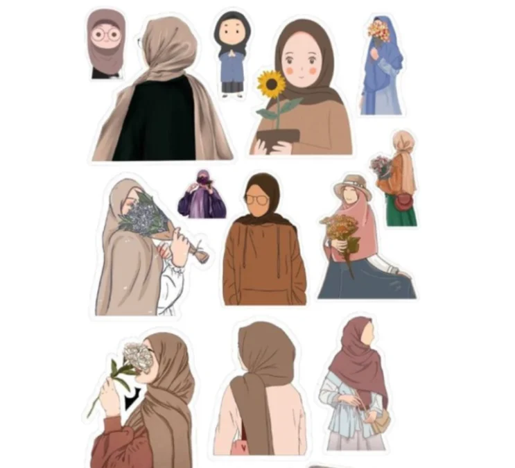Stiker Muslimah Bercadar Untuk Menambahkan Ekspresi Chat Whatsapp Kamu